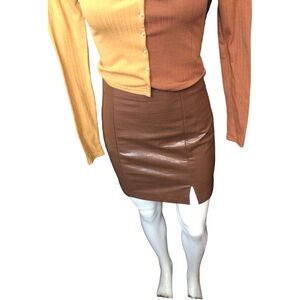 Astr Brown Mini Skirt